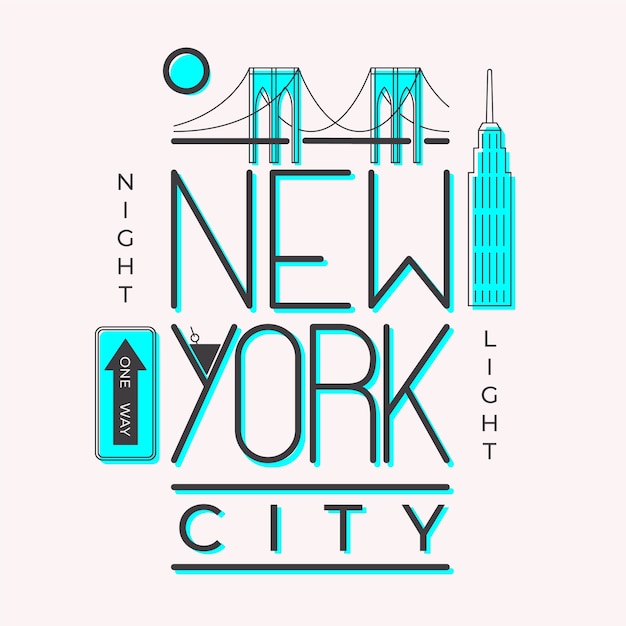 Vecteur gratuit concept de new york lettrage ville