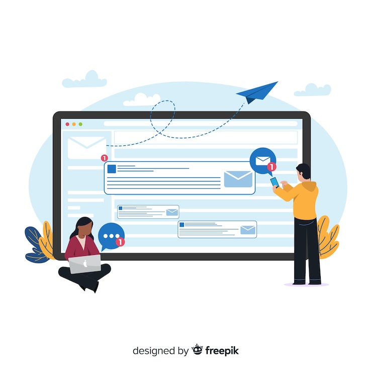 Vecteur gratuit concept nouveau message page de destination