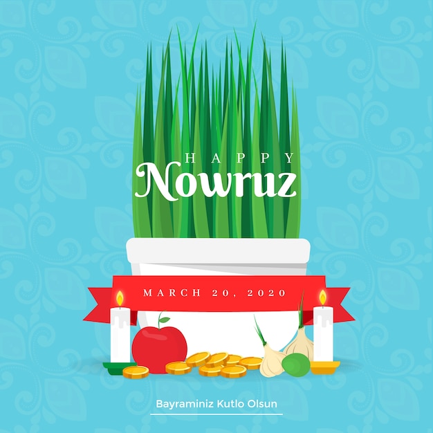 Vecteur gratuit concept de nowruz design plat