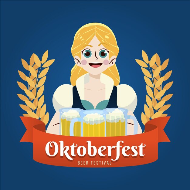 Concept D'oktoberfest Dessiné à La Main