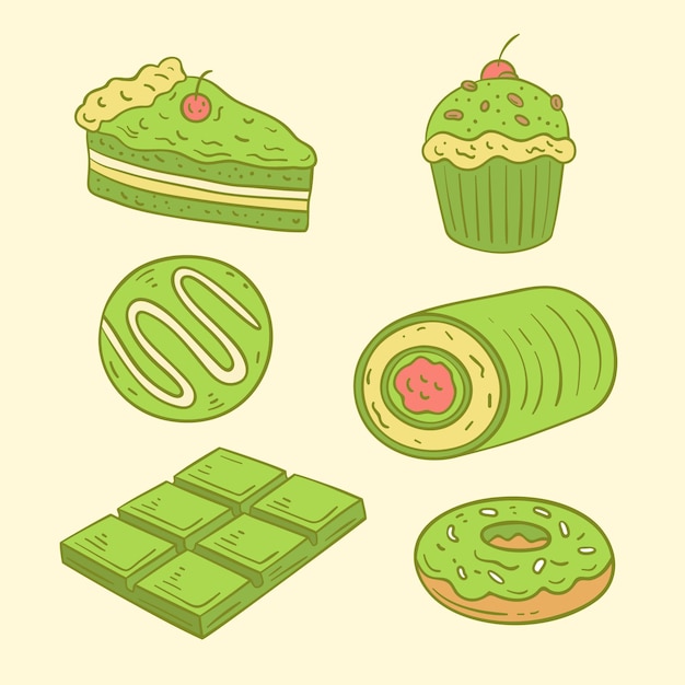 Concept De Pack De Desserts Au Matcha