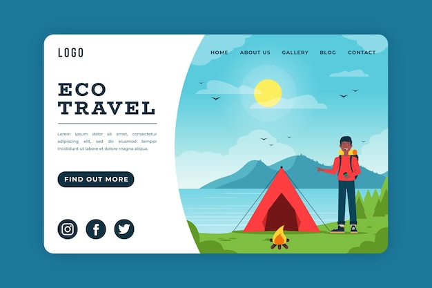 Concept De Page De Destination Eco Tourisme