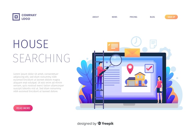 Concept De Page De Destination Recherche Maison