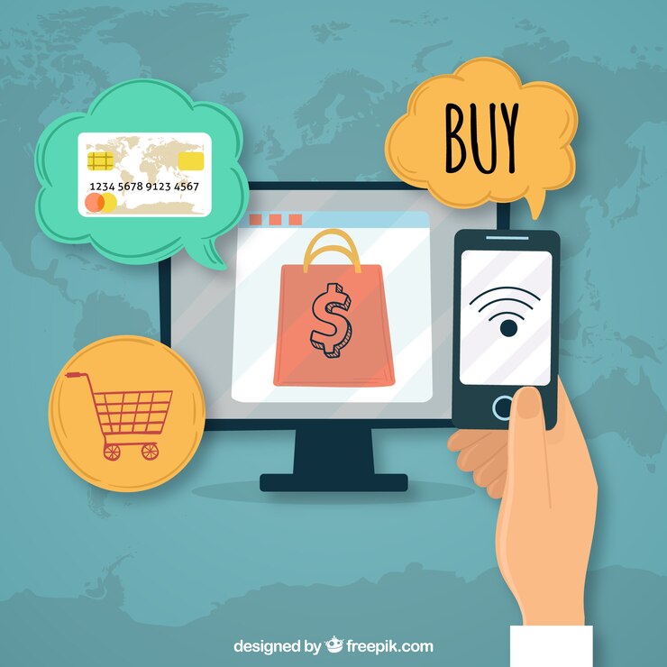 Vecteur gratuit concept de paiement en ligne, achat sur internet