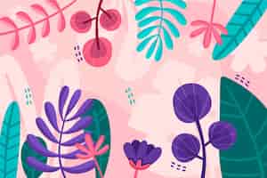 Vecteur gratuit concept de papier peint floral abstrait design plat