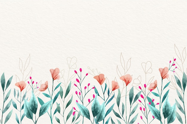 Vecteur gratuit concept de papier peint floral aquarelle