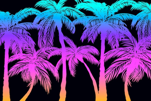 Concept de papier peint Palm silhouettes