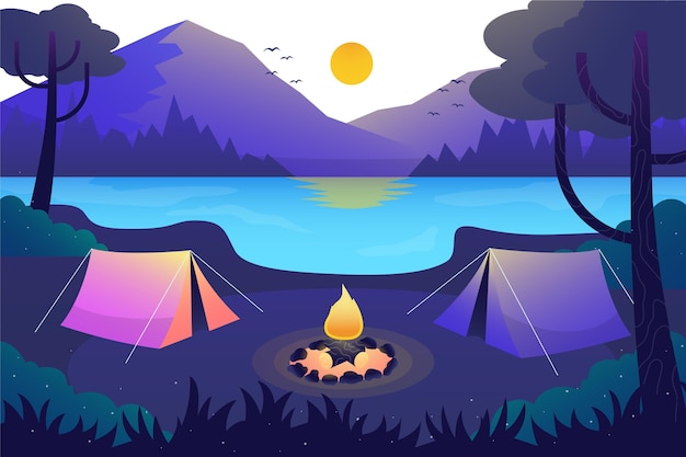 Concept De Paysage De Zone De Camping