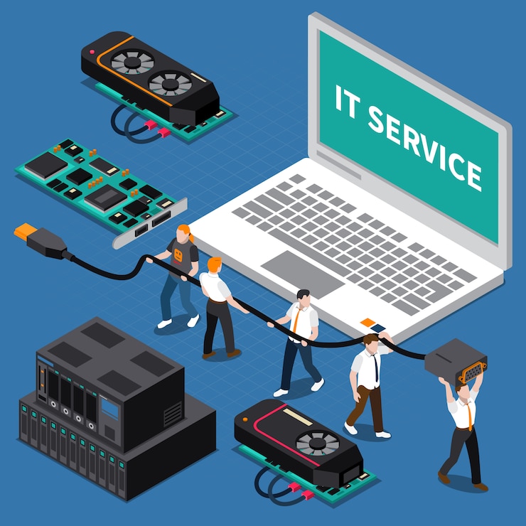 Vecteur gratuit concept de personnes it isométrique