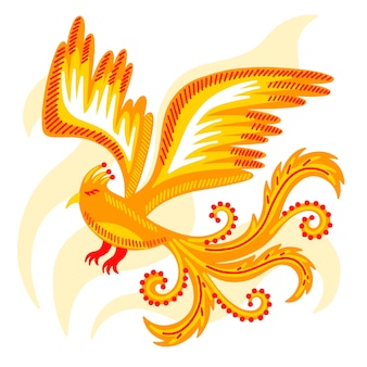 Concept de phoenix dessiné à la main