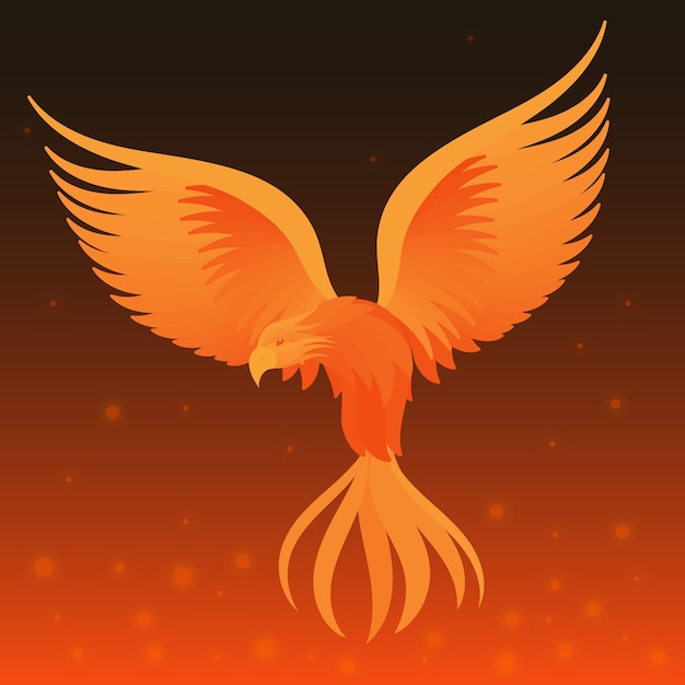 Vecteur gratuit concept de phoenix dessiné à la main
