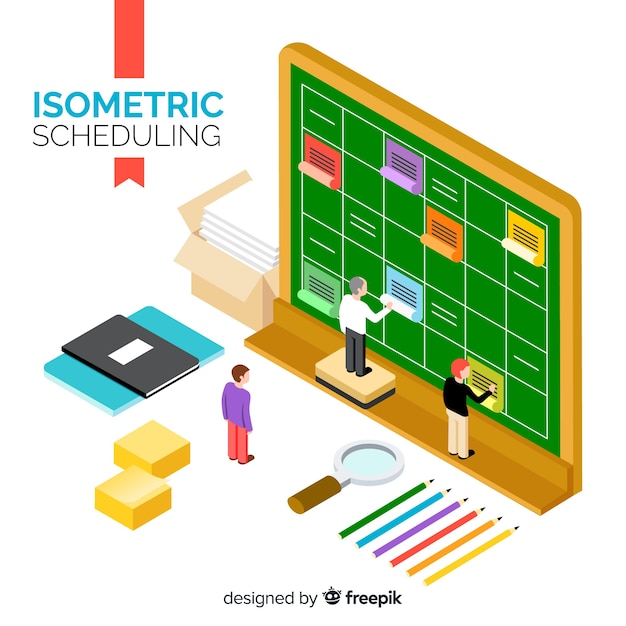 Vecteur gratuit concept de planification avec perspective isométrique