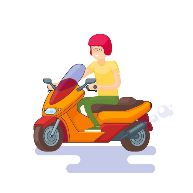 Vecteur gratuit concept plat de scooter coloré