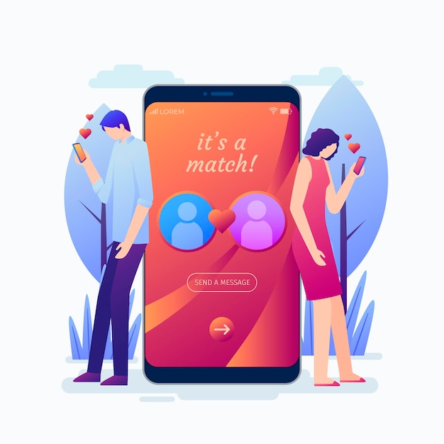 Vecteur gratuit concept pour l'application de rencontres