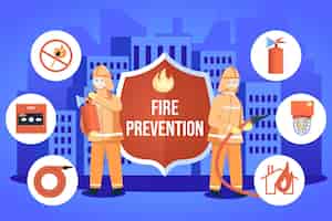 Vecteur gratuit concept de prévention des incendies design plat dessiné à la main