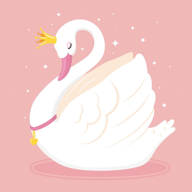 Vecteur gratuit concept de princesse cygne