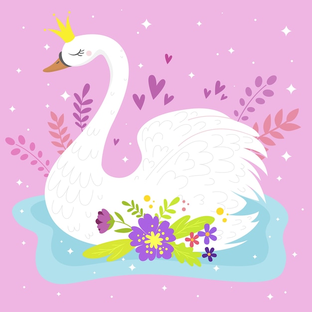 Vecteur gratuit concept de princesse cygne