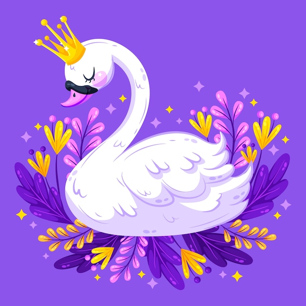 Vecteur gratuit concept de princesse cygne