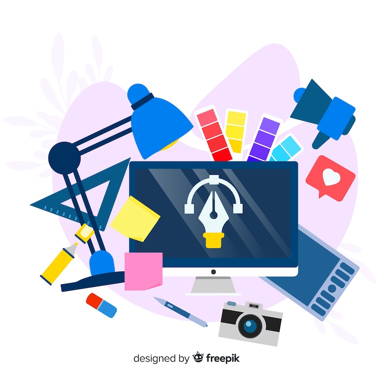 Vecteur gratuit concept de processus de conception pour la page de destination