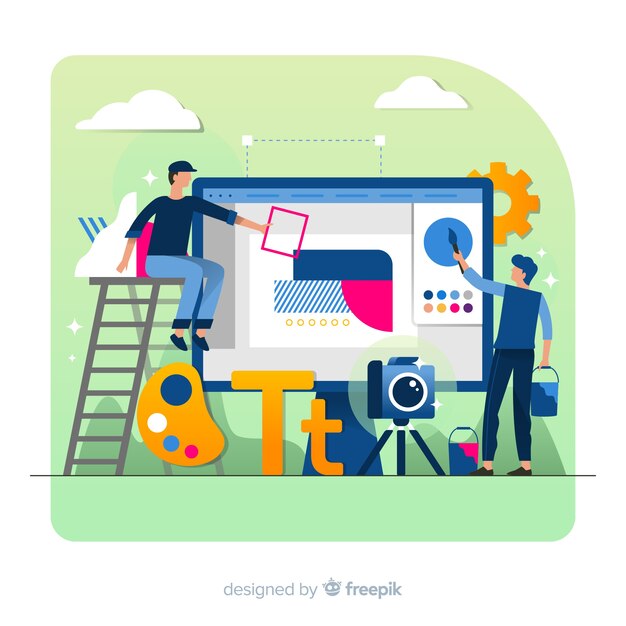 Concept de processus créatif de conception graphique