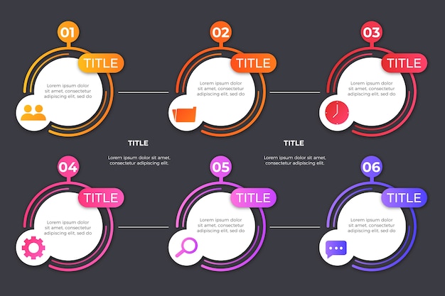 Vecteur gratuit concept de processus infographique chronologie