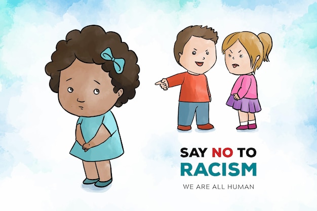 Vecteur gratuit concept de racisme avec des enfants