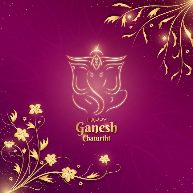 Concept Réaliste De Ganesh Chaturthi