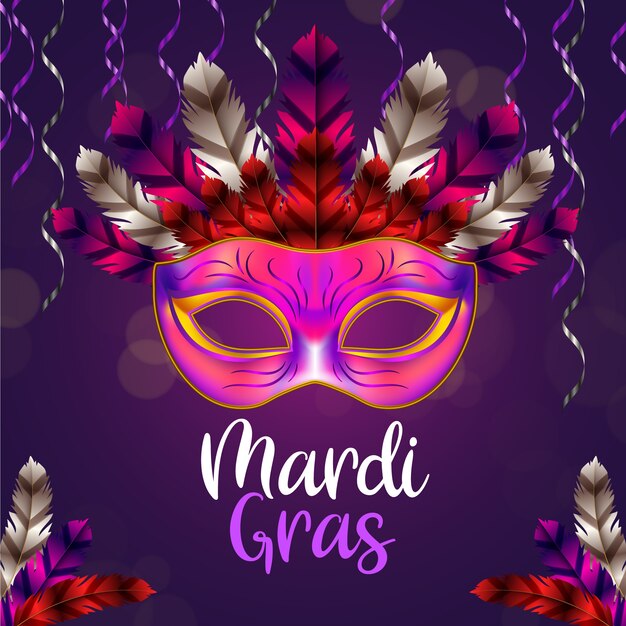 Concept réaliste pour l'événement du mardi gras