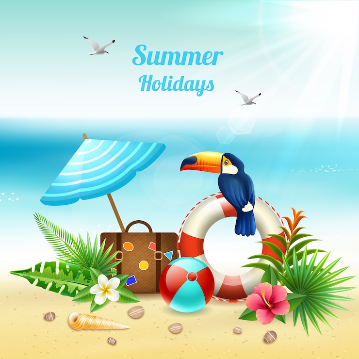Vecteur gratuit concept réaliste de vacances d'été