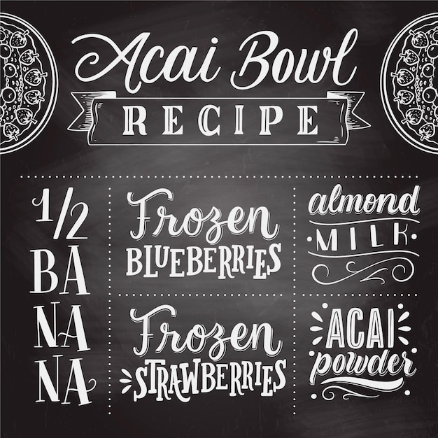 Concept de recette de bol d'açai