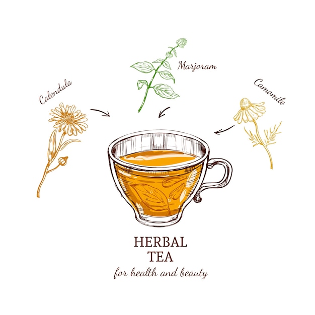 Concept de recette de tisane