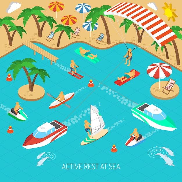 Concept De Repos Actif En Mer