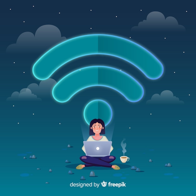 Concept De Réseau Wifi Design Plat