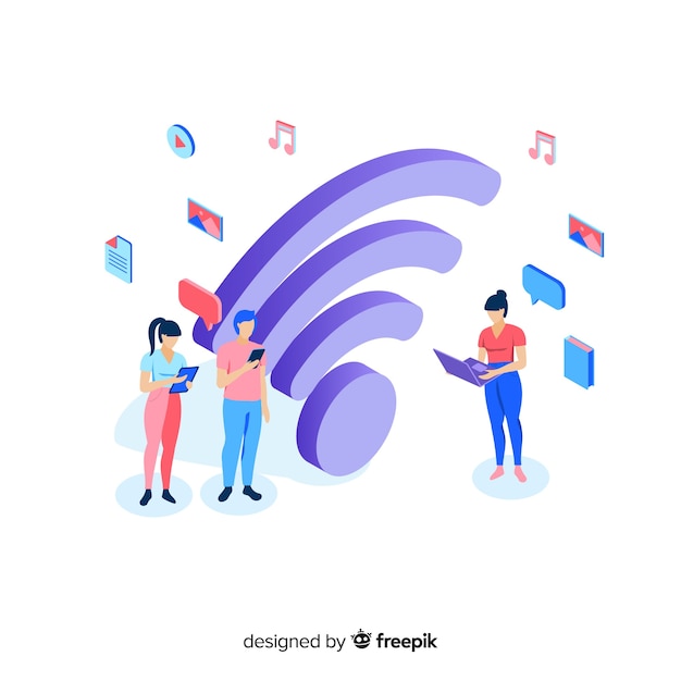 Vecteur gratuit concept de réseau wifi design plat