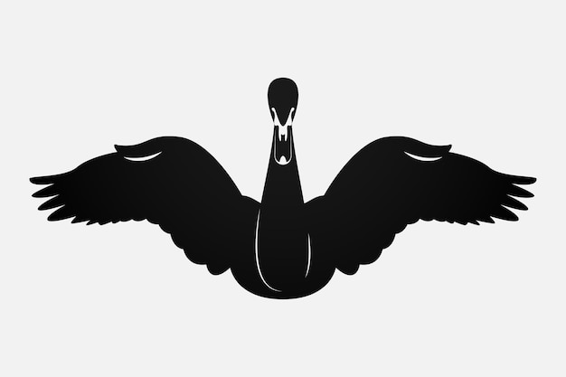 Vecteur gratuit concept de silhouette de cygne