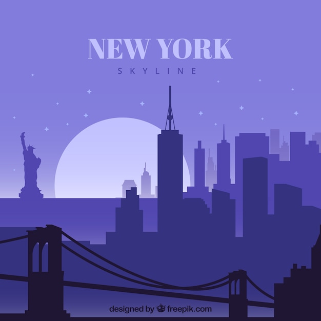 Vecteur gratuit concept de skyline de new york