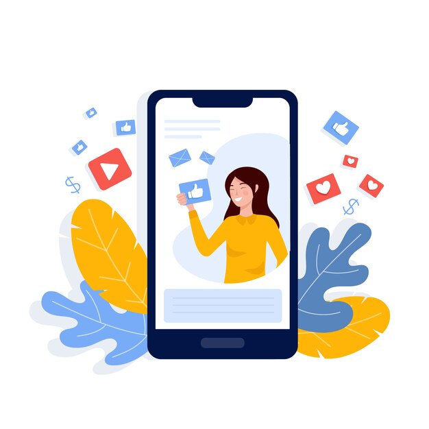 Concept de téléphone mobile marketing des médias sociaux