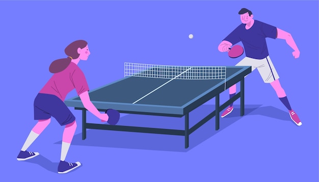 Vecteur gratuit concept de tennis de table