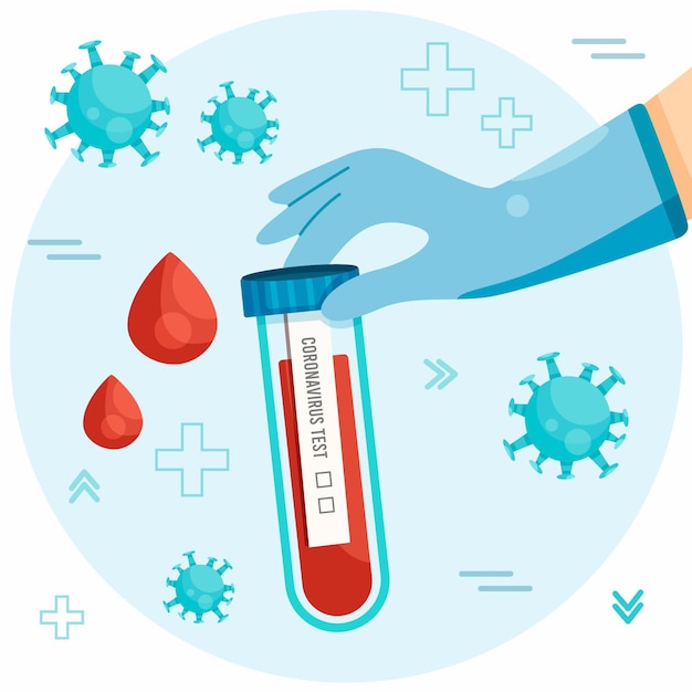 Vecteur gratuit concept de test sanguin de coronavirus