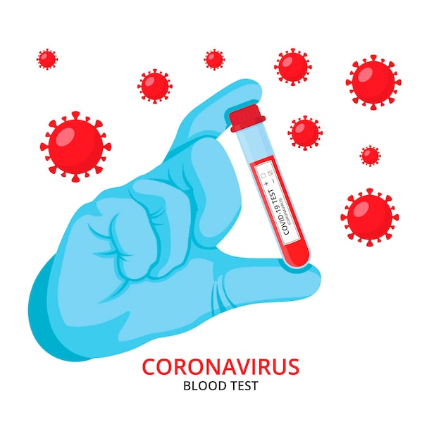 Vecteur gratuit concept de test sanguin de coronavirus