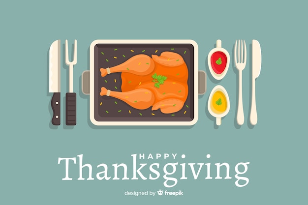 Concept de Thanksgiving avec fond design plat
