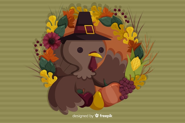 Vecteur gratuit concept de thanksgiving avec fond design plat