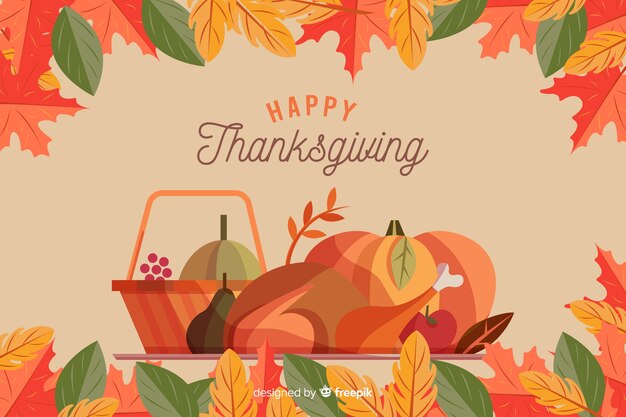 Concept de Thanksgiving avec fond design plat