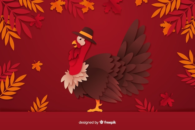 Concept De Thanksgiving Avec Fond Design Plat