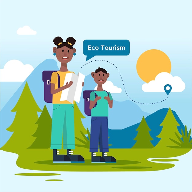 Vecteur gratuit concept de tourisme écologique