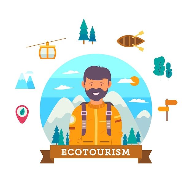 Vecteur gratuit concept de tourisme écologique