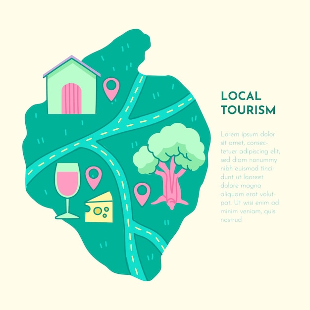 Vecteur gratuit concept de tourisme local
