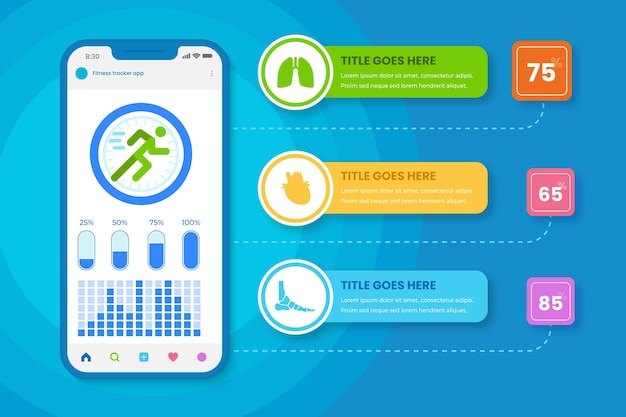 Vecteur gratuit concept de trackers de fitness