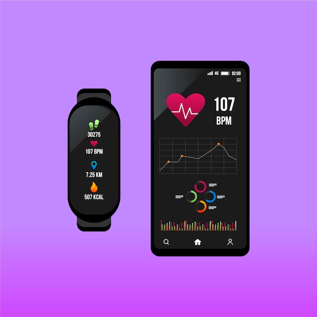 Concept de trackers de fitness