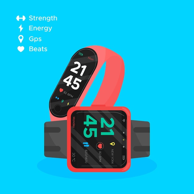 Concept de trackers de fitness